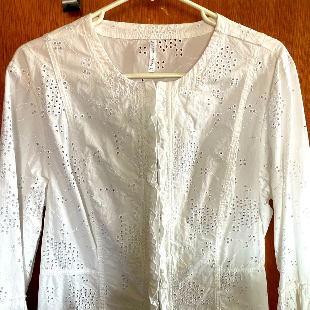 Passports white cardigan